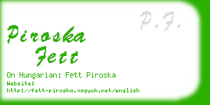 piroska fett business card